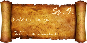 Szűcs Ibolya névjegykártya