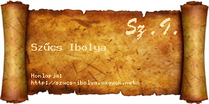 Szűcs Ibolya névjegykártya